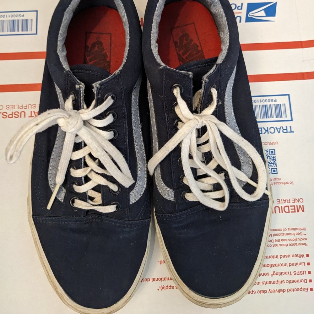 Old Skool Vans Canvas Navy Blue Sneakers men's size 10